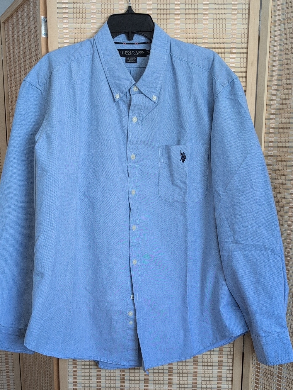 U.S. Polo Assn. Light Blue Button-Down Dress Shirt with Chest Pocket XXL